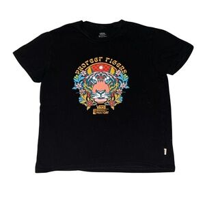Vans Black 'Protect Tigers' Tee with Colorful Graphic
